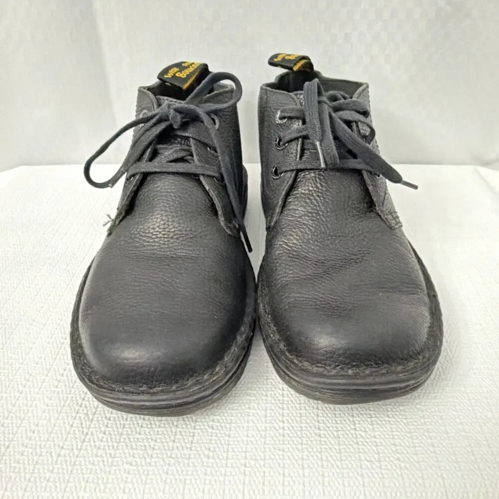 Dr Martens Boots Mens Size 8 Sussex Black Classic Leather Lace Up Ankle Chukka